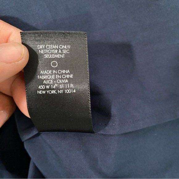 Alice and Olivia Crosby Off-the-Shoulder Open-Back Top Small Petite Blue - Picture 9 of 11